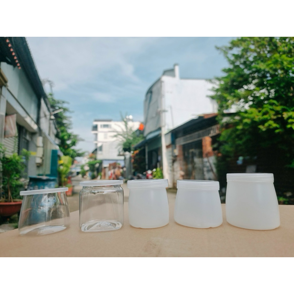 Combo 100 Hũ Nhựa Sữa Chua  Hủ nhựa trong cao cấp, hũ sữa chua đục