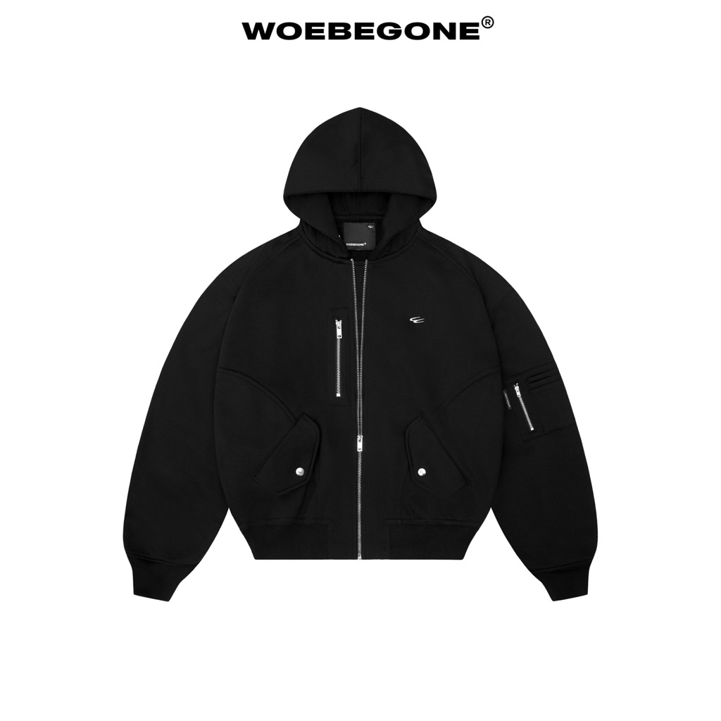 Áo hoodie zip WOEBEGONE "Billie Hoodie" (Boxy - Crop - Oversize) 350gsm