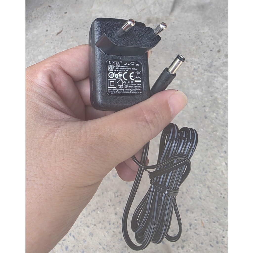 Nguồn 9V-1A / Adapter AC 9V 1A chân thường 5.5 x 2.5mm, loại tốt chính hãng KPTEC
