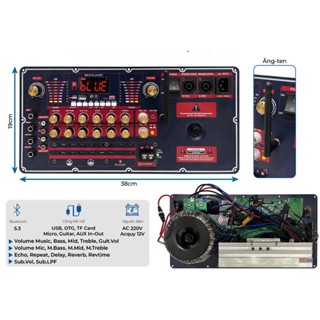 MẠCH LOA KÉO CÔNG SUẤT LỚN T900S 2 kênh 1 FULL 1 SUB  MẨU MỚI NHẤT 2025  ECHO – DELAY- REVERB CÓ CẮT SUB