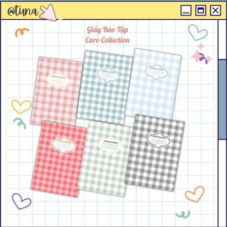  Giấy Bao Tập   Caro Collection    Bao Vở Bao Sách Giáo Khoa Caro A5 B5 