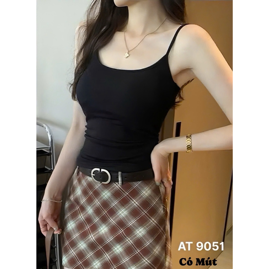 Áo thun nữ ba lỗ cổ chữ U Bigsize 55-85kg trơn có mút cố định tôn V1 AT9026 | BigBuy360 - bigbuy360.vn