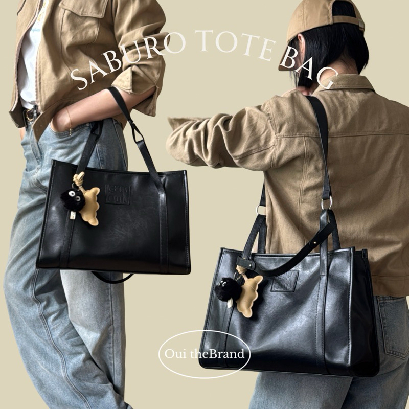 [ Tặng 𝗖𝗵𝗮𝗿𝗺 Random ] 𝗦𝗮𝗯𝘂𝗿𝗼 さぶろう 𝗟𝗲𝗮𝘁𝗵𝗲𝗿 𝗧𝗼𝘁𝗲 𝗕𝗮𝗴 - Túi Tote Premium SABURO ( Ouithebrand ) | BigBuy360 - bigbuy360.vn
