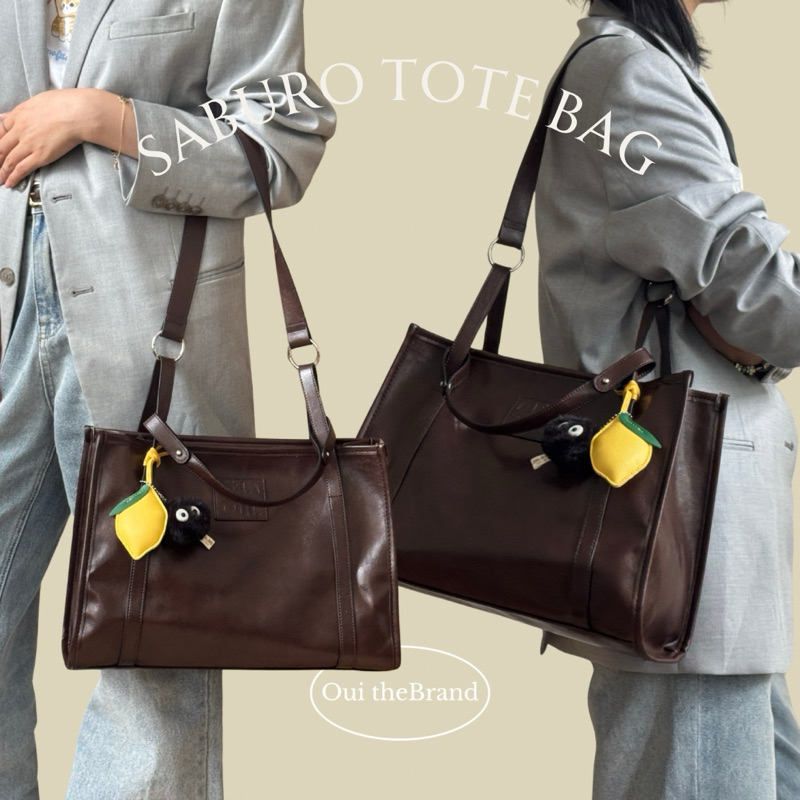 [ Tặng 𝗖𝗵𝗮𝗿𝗺 Random ] 𝗦𝗮𝗯𝘂𝗿𝗼 さぶろう 𝗟𝗲𝗮𝘁𝗵𝗲𝗿 𝗧𝗼𝘁𝗲 𝗕𝗮𝗴 - Túi Tote Premium SABURO ( Ouithebrand ) | BigBuy360 - bigbuy360.vn