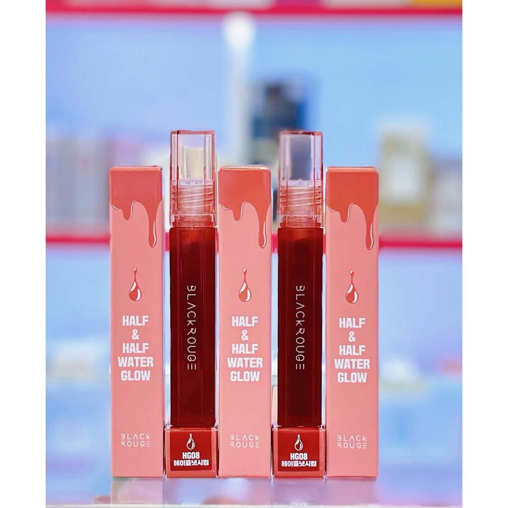 [Màu HG05 - HG10] Son tint bóng Black Rouge Half N Half Water Glow HG08 nâu cam ánh đỏ