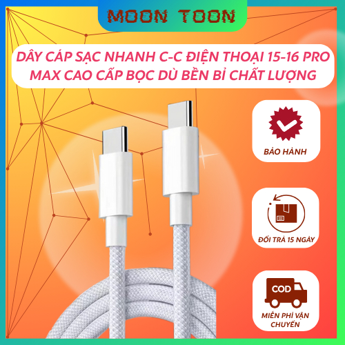 Dây Sạc Nhanh C-C |Phone 15-17 Pro Max Cao Cấp Chất Lượng Cao Mới Độ Dài 1m Cao Cấp