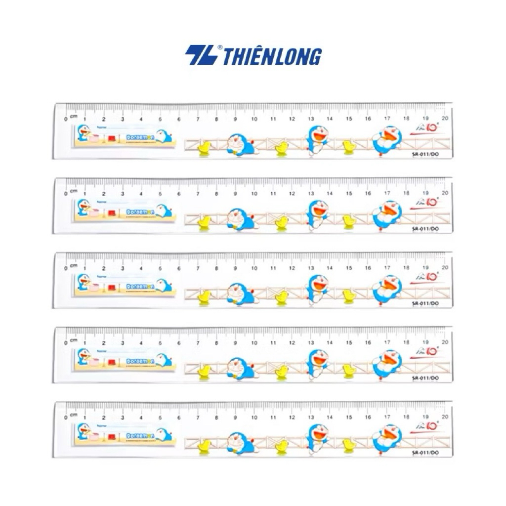 COMBO 5 CÂY THƯỚC THẲNG DORAEMON 20Cm SR-011 ( Giao Màu Ngẫu Nhiên)