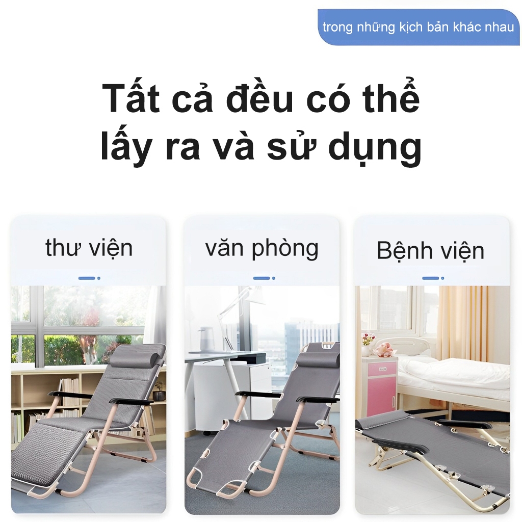 ghế gấp gọn ngủ văn phòng gấp gọn có gối đầu khung hợp kim chịu lực cao cấp Có thể chịu được 200KG | BigBuy360 - bigbuy360.vn
