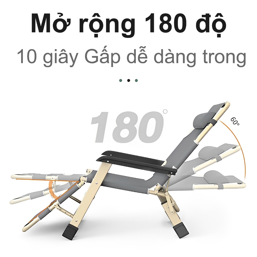 ghế gấp gọn ngủ văn phòng gấp gọn có gối đầu khung hợp kim chịu lực cao cấp Có thể chịu được 200KG | BigBuy360 - bigbuy360.vn