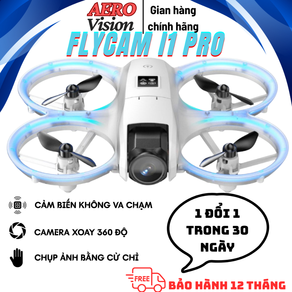 Flycam I1 drone giá rẻ, nhỏ gọn, camera 4K, FPV cao cấp, dễ điều khiển cho người mới, Plycam