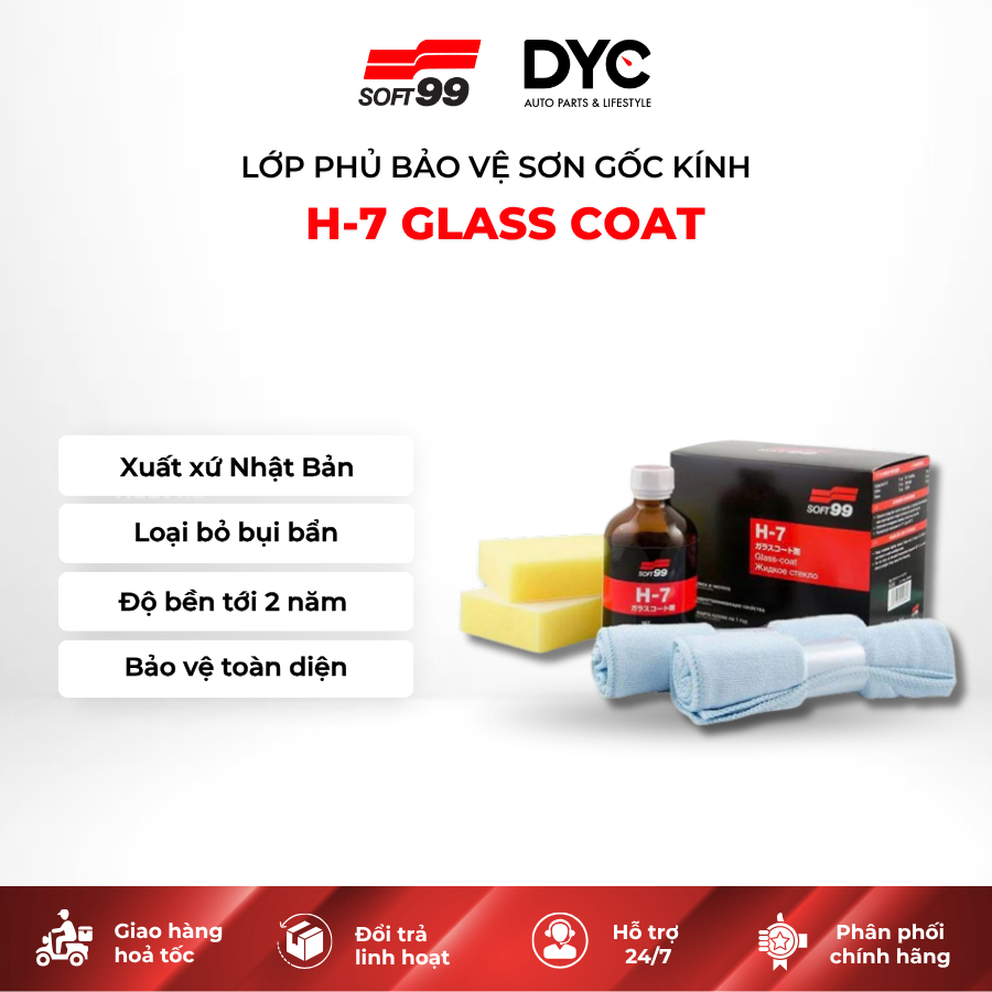 Lớp Phủ Bảo Vệ Sơn Gốc Kính H-7 Coating Glass Coat Soft99