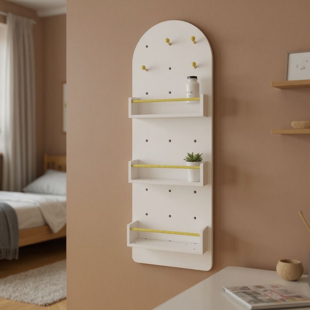 Bảng Pegboard Hình Oval Treo Tường – MDF Melamine – 40x120 50x120 – 3 Màu Đẹp