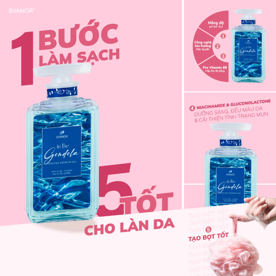 Combo Sữa Tắm Và Body Mist IN THE GONDOLA Cho Nữ Ngọt Ngào, Sang Trọng | Chính Hãng Svanor