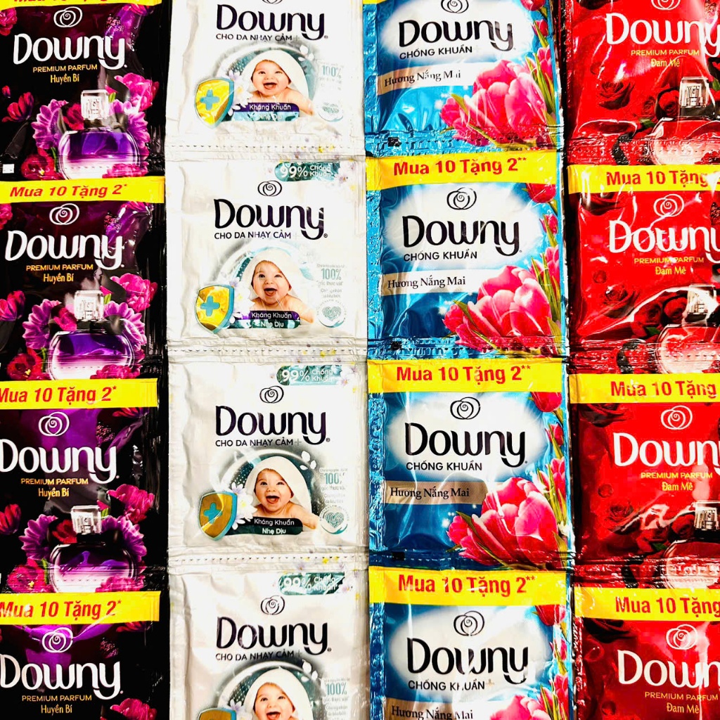 [Dây 10 gói] Nước xả vải Downy nhiều màu