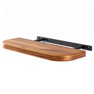  1 kệ gỗ góc bo tròn BLUEZON dài 43cm treo tường trang trí kèm chốt chữ U âm tường phụ kiện vít tắc kê 