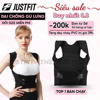 Đai chống gù lưng JUSTFIT, hỗ trợ định hình, cải thiện vóc dáng, có nẹp hỗ trợ thẳng lưng điều chỉnh dáng đi cơ thể