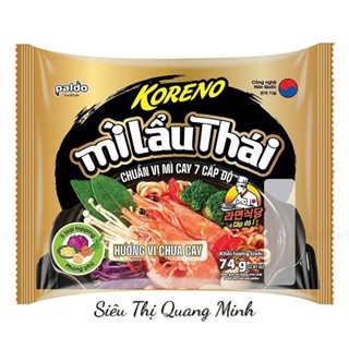 Combo 5 - 10 Gói Mì Lẩu Thái KORENO Hương Vị Chua Cay, Chuẩn Mì Cay 7 Cấp Độ x Gói 74g