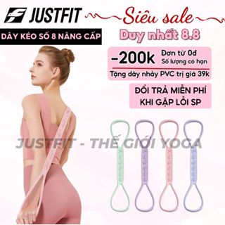 Dây kháng lực số 8 nâng cấp Silicon JustFit tập tay, vai, lưng đàn hồi, hỗ trợ tập gym, yoga tại nhà