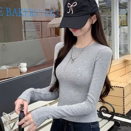 Áo thun dài tay nữ form ôm chất liệu cotton lông mịn co giãn 4 chiều ATD-05 | BigBuy360 - bigbuy360.vn