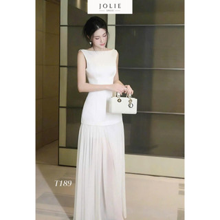  Váy Công Sở Dự Tiệc Sang Chảnh JOLIE Thiết Kế Váy Dáng Dài Cổ Thuyền Xẻ Lưng Tạo Điểm Nhấn Sang Chảnh T189 