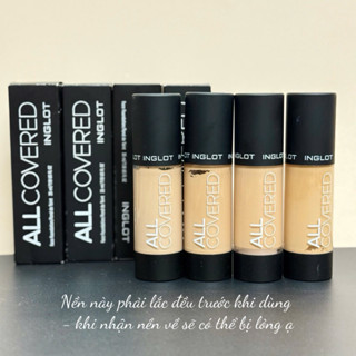  Kem nền Inglot All Covered chính hãng  25 màu  – Full cover lâu trôi – Tone LW004 LC010 LC011 LC012 chuẩn da Việt Nam 