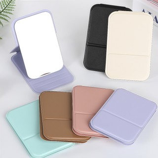 Gương trang điểm để bàn bằng da PU di động,Gương gấp mini độ phân giải cao,mang theo gương cầm tay 