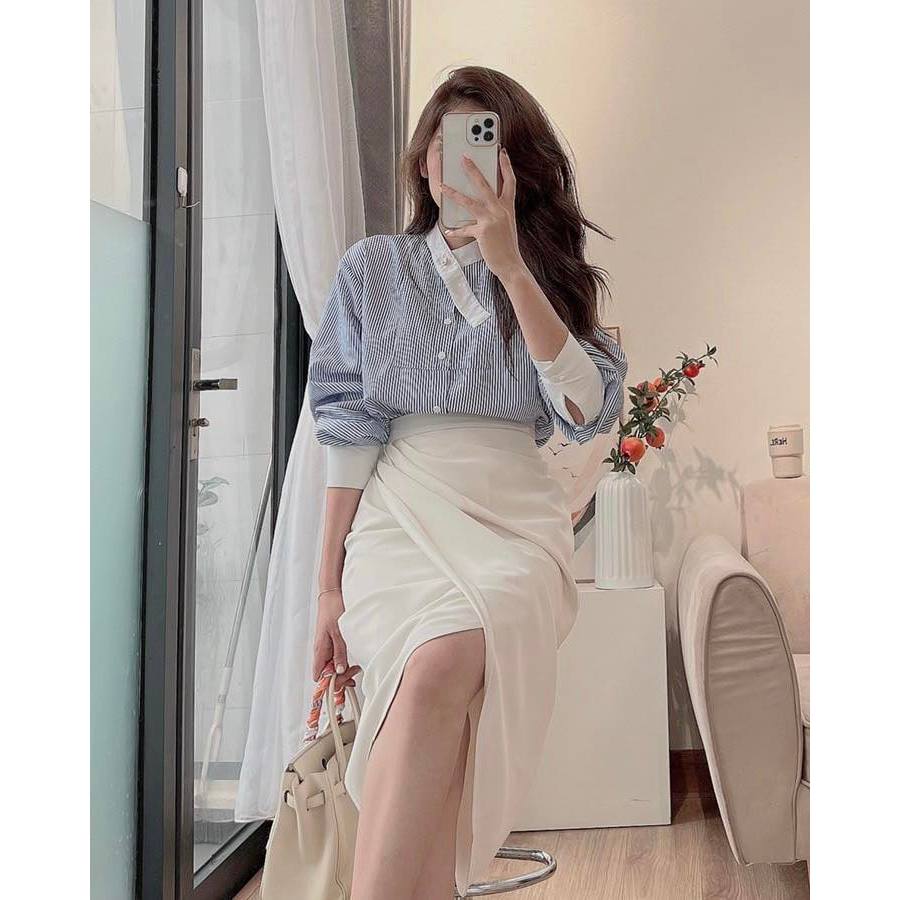 Áo Sơ Mi Kẻ Sọc Tay Dài Nam Nữ Mixer Local Brand NEWGATE Chất Liệu Oxford Form Rộng, Hồng, Xanh M08 