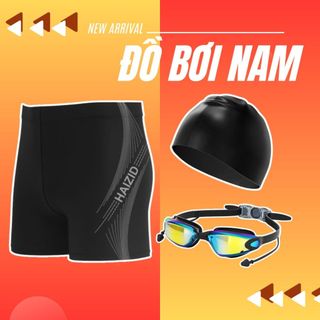 Quần bơi nam SPORT, Đồ bơi nam 2 lớp chính hãng HAIZID kiểu dáng thể thao thoải mái vận động