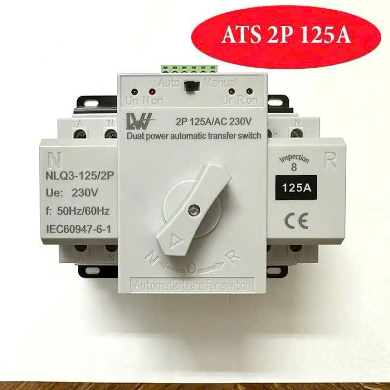  Bộ chuyển đổi nguồn điện 2P 125A LW ATS đảo nguồn tự động tải lớn đảo nguồn hai công tơ khi lắp kèm timer tháng 