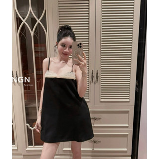 Váy Xuông 2 Dây Phối Voan KAB [Sẵn Ship]