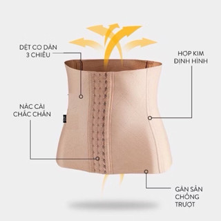 Đai gen nịt bụng, SLINE siết eo 4 xương vải dệt co giãn mềm mại chống cuộn