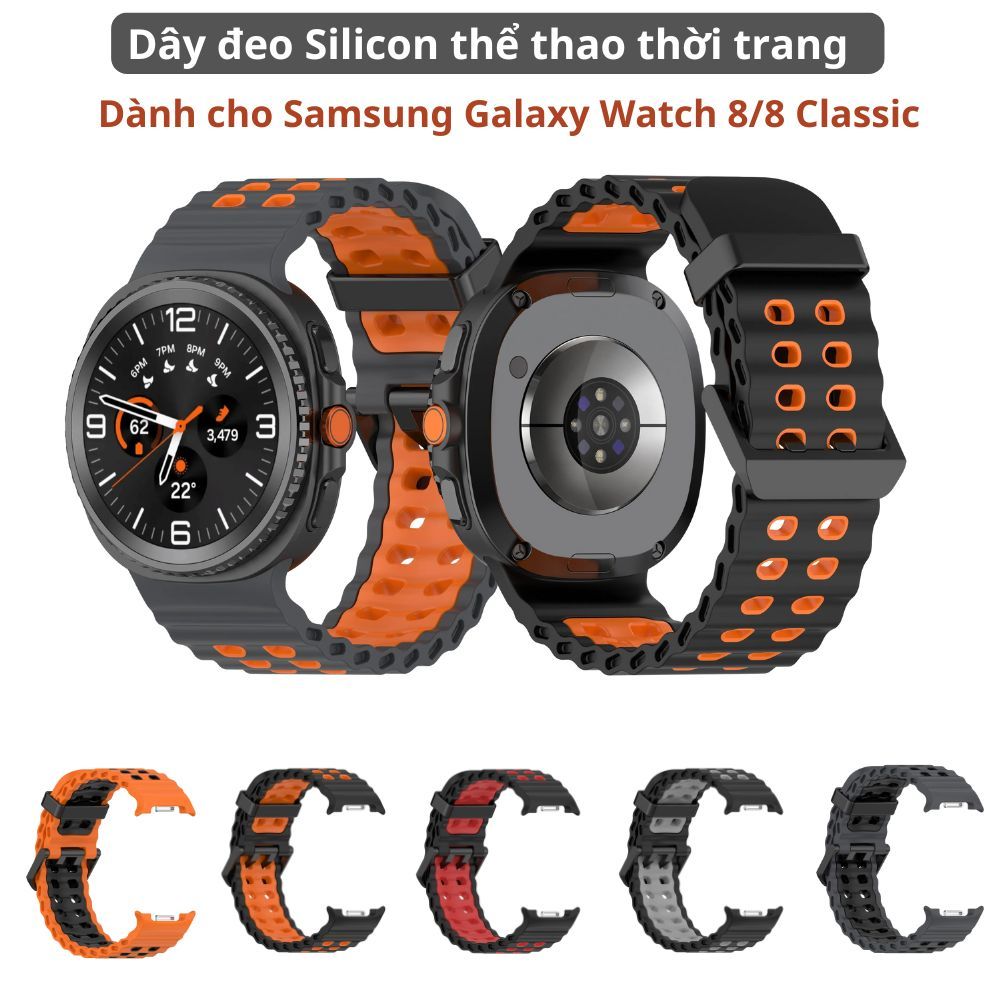 Dây đeo Silicon thể thao, thoáng khí dành cho Samsung Galaxy Watch 8,Watch 8 Classic