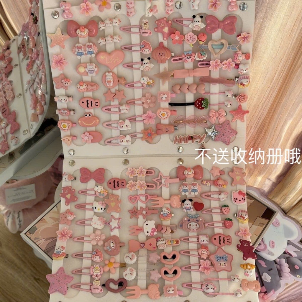 Set 50 kẹp tóc màu hồng,Màu xanh cho bé gái siêu dễ thương phong cách hàn quốc - Combo,Vỉ 50 kẹp tóc