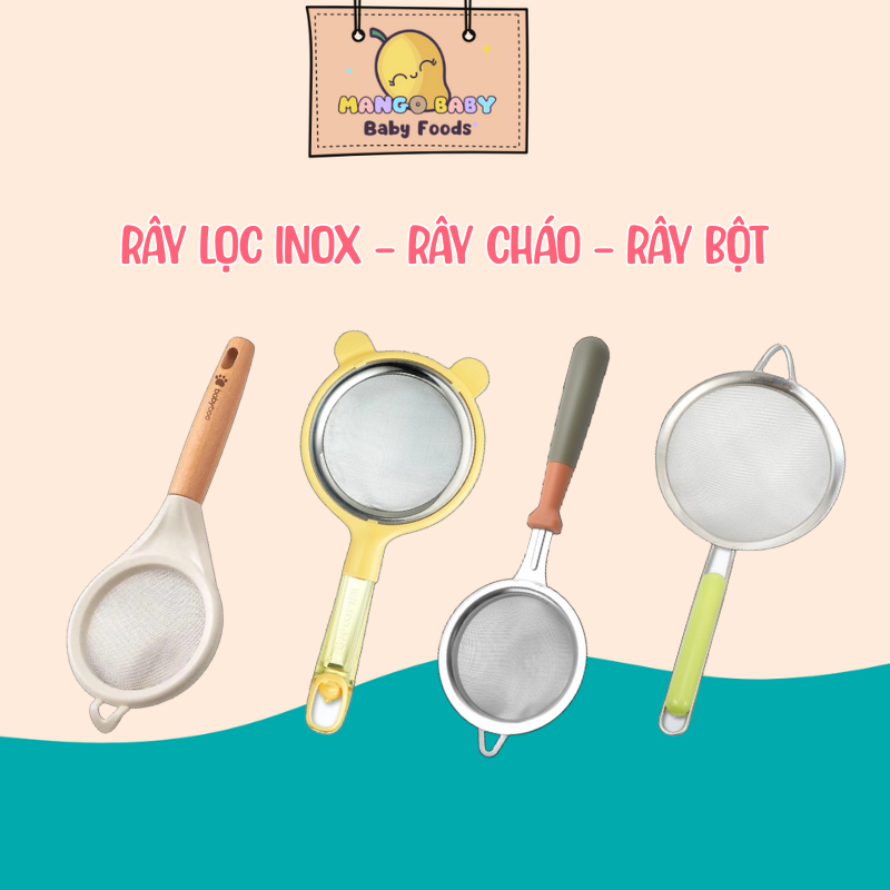 Rây Lọc Inox, Rây Cháo Ăn Dặm Và Thức Ăn , Lọc Bột, Lọc Sữa Hạt  - MangoBaby