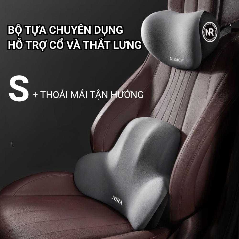 [ Chính Hãng NIRACP ]Gối Tựa Đầu & Tựa Lưng NIRACP Công Thái Học Cho Ghế Ô Tô Bảo Vệ Cột Sống