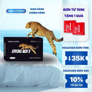  Hộp 12 bcs Bao cao su Strong Men kéo dài thời gian có gai nhỏ siêu mỏng 001 ôm sát size 49mm 