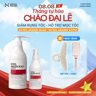Combo Dầu Gội Đỏ Xịt Dưỡng Kích Mọc Tóc Hasol 100ml Giảm Rụng Tóc Kích Mọc Tóc Nhanh Chóng Hasol Anagen Scalp Shampoo