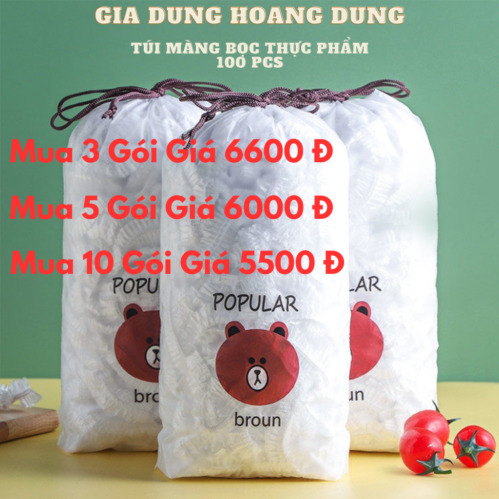 Màng Bọc Thực Phẩm PE Túi Gấu Túi Bọc Thức Ăn Có Chun Co Giãn Tái Sử Dụng