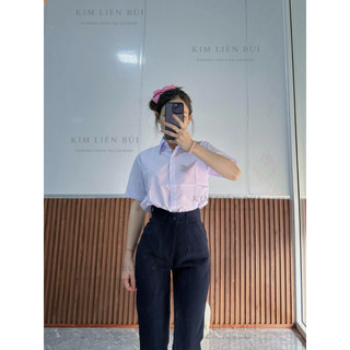 [Mã XĐ1] Quần Tây Xanh Đen 1 Nút Cài Thẳng