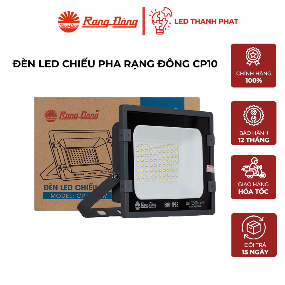 (Chính hãng) Đèn Led chiếu pha 30W-50W-100W Rạng Đông, siêu sáng, tiết kiệm, độ bền cao Model: CP10