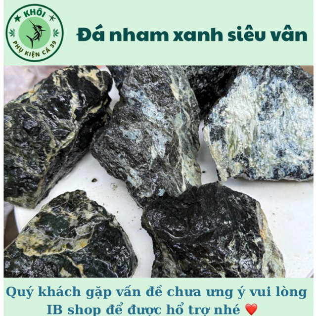 Đá Nham Xanh Siêu Vân ( 5kg) Trang Trí, Setup Bể Thuỷ Sinh, Trang Trí Bể Cá