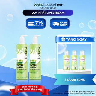 [KOL LIVESTREAM]Bộ 2 chai Sữa Tắm Gội Trẻ Em Lactacyd Baby Extra Milky Làm Sạch Dịu Nhẹ và Dưỡng Ẩm Vượt Trội 500ml/chai
