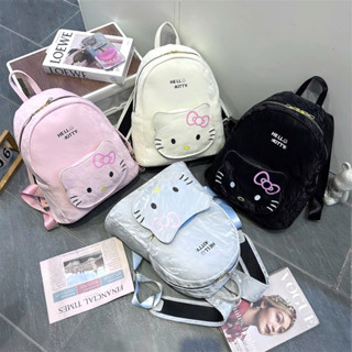 Balo đi học, balo quai to size 41 chất da nhung hàng may kĩ thiết kế túi hộp kitty cute đáng yêu