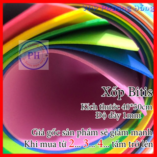 Xốp bitis - Mút xốp màu khổ 40*50cm dày 1mm