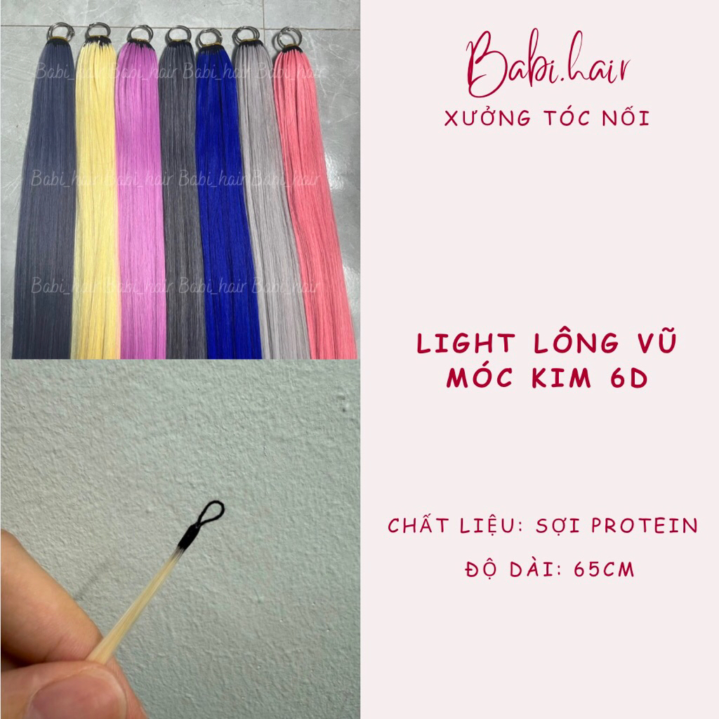 (BÁN 1 SỢI) SỢI LIGHT NỐI LÔNG VŨ MÓC KIM 6D CHẤT LIỆU PROTEIN