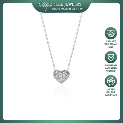 Dây chuyền bạc nữ TLEE mặt trái tim nạm đá cao cấp TLEE JEWELRY D0158