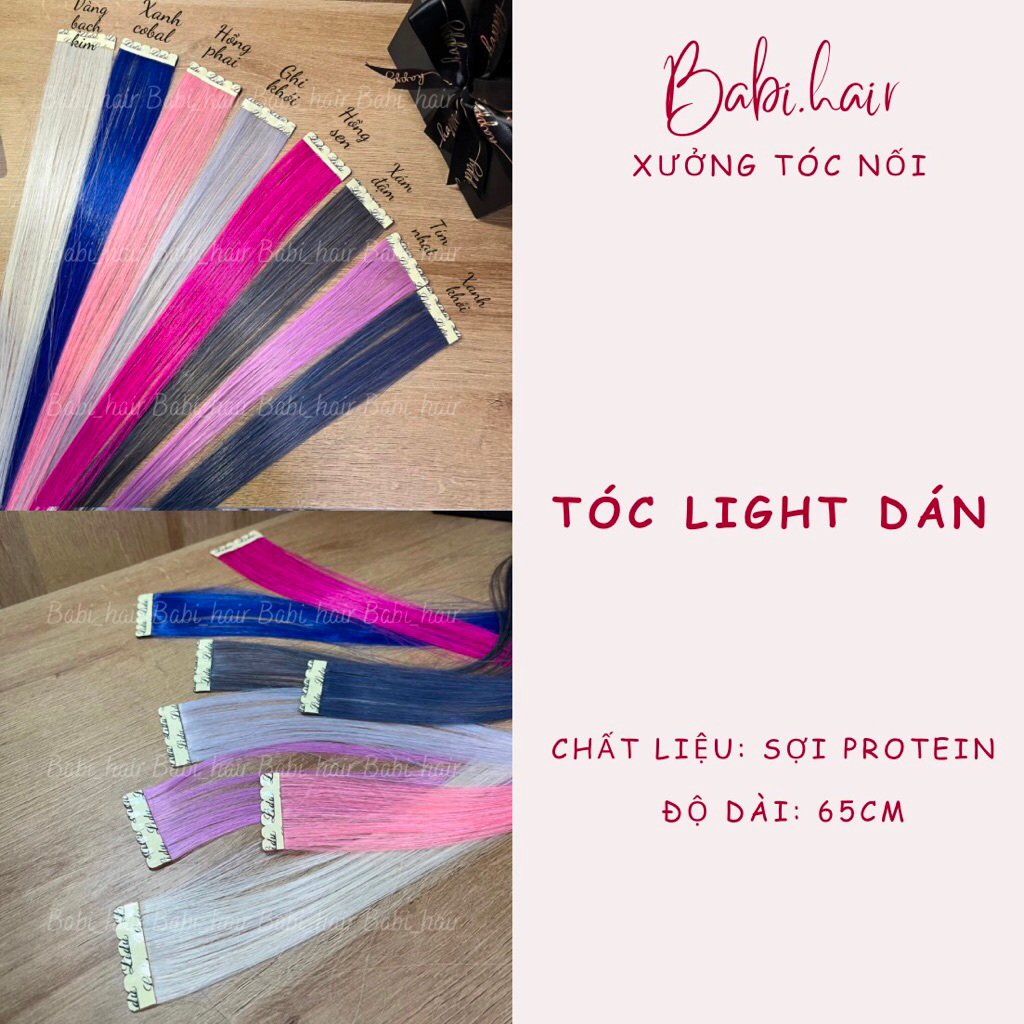 Tóc Light Dán BẢN DÀY Chất Liệu Protein Mềm Mượt Chịu Nhiệt Tốt
