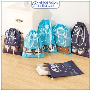 Túi đựng giày mang đi du lịch dã ngoại, Túi đựng giày tiện lợi có đủ màu đen xám xanh than - QH