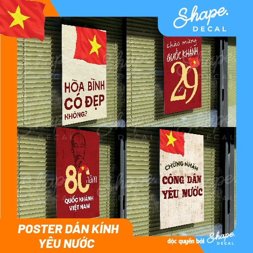 Decal poster Việt Nam - Decal dán kính decal trang trí tường Việt Nam