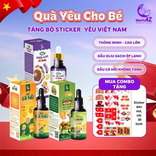 Combo 3 Dầu Ăn Dặm 30ML Cá Hồi, Oliu Sachi Và Chiên Xào 5 Hạt Quý NutriAZ Cho Bé Phát Triển Toàn Diện Nhập Khẩu Châu Âu